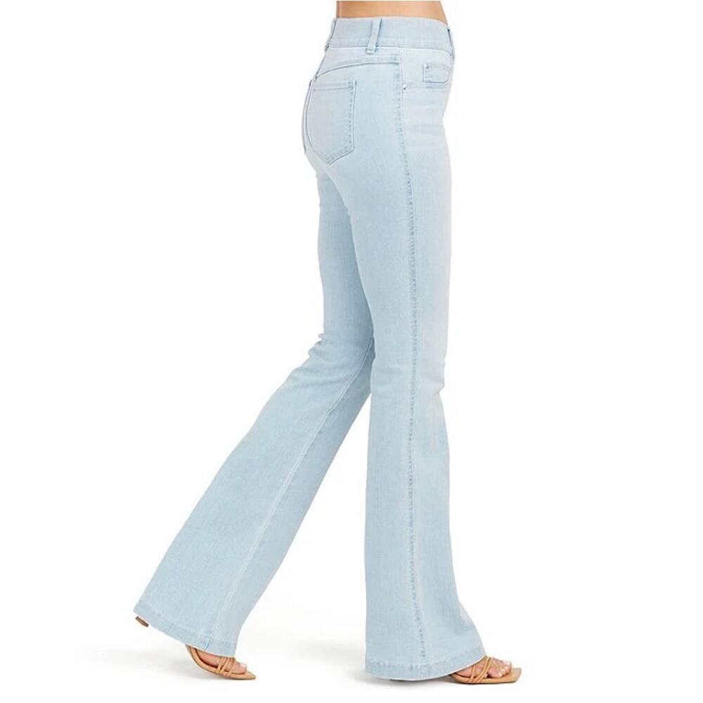 Spanx | Women | Light Wash Flare Leg High Rise Denim Stretch Pants | XL Tall - Picture 14 of 14